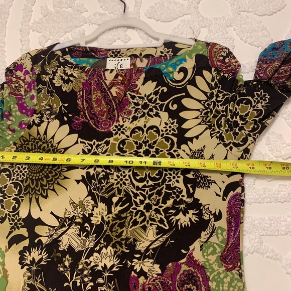 Ice Red and Blue Sheath Dress V-neck 3/4 Sleeve - Picture 6 of 9